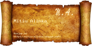 Mitiu Alinka névjegykártya